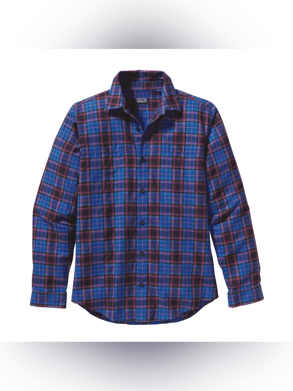 Patagonia organic cotton Blue and Purple Plaid Long-Sleeve Button-Down Shirt